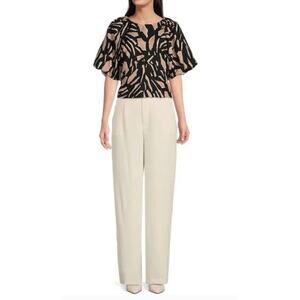 DKNY Black Cafe Au Lait Summer Top, S, New With Tags